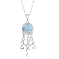 Sterling Silver Larimar Jellyfish Pendant Only