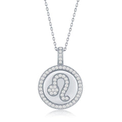 Sterling Silver Leo Zodiac Disc Pendant Chain