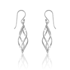 Sterling Silver Lined Oval Earrings