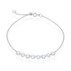 Sterling Silver Linked Cubic Zirconia Bracelet