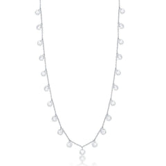 Sterling Silver Linked Cubic Zirconia Necklace
