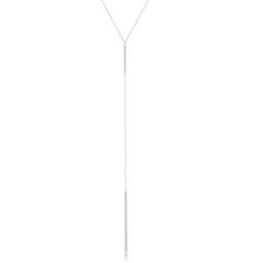 Sterling Silver Long Hanging Chain Bar Y Necklace
