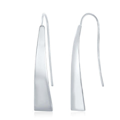 Sterling Silver Long Triangle Shaped Earrings