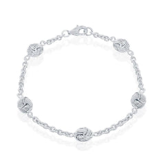 Sterling Silver Love Knot Linked Bracelet, 7.25