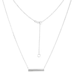 Sterling Silver Matte Bar Design Necklace