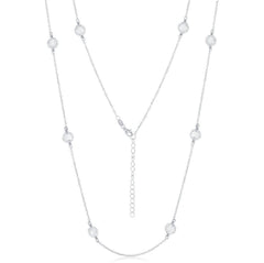 Sterling Silver Mesh Cubic Zirconia By The Yard Necklace