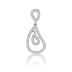 Sterling Silver Micro Pave Twisted Teardrop Pendant