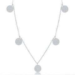 Sterling Silver Multi CZ Disc Necklace