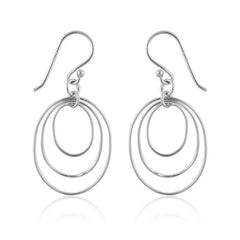 Sterling Silver Multi Open Circle Earrings
