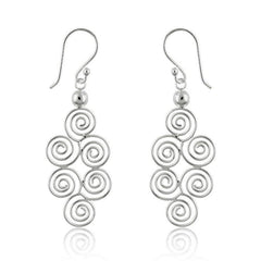 Sterling Silver Multi Swirls Earrings