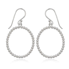 Sterling Silver Open Bead Oval Earrings