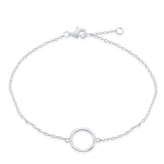 Sterling Silver Open Circle Bracelet, 6.5