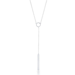 Sterling Silver Open Circle Hanging Bar Necklace