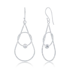 Sterling Silver Open Circle with Bead Earrings