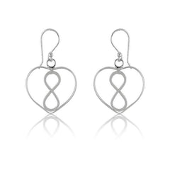 Sterling Silver Open Heart with Infinity Design Earrings