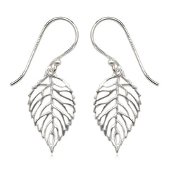 Sterling Silver Open Leaf Earrings
