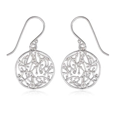 Sterling Silver Open Round Branch Style Earrings