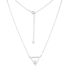 Sterling Silver Open Triangle with FWP Necklace
