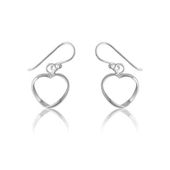 Sterling Silver Open Twisted Heart Earrings