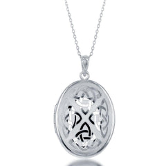 Sterling Silver Oval Celtic Designed Locket