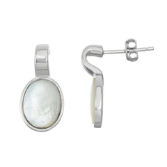 Sterling Silver Oval MOP Earrings
