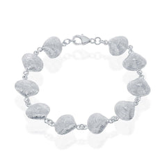 Sterling Silver Oyster Linked Bracelet, 7
