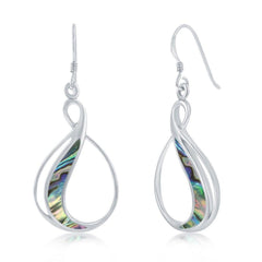 Sterling Silver Pear Shaped Abalone Earrings