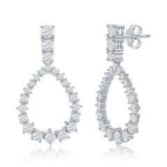 Sterling Silver Pearshaped CZ Earrings