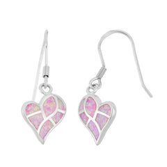 Sterling Silver Pink Inlay Opal Mosaic Earrings