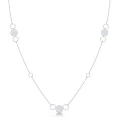 Sterling Silver Polished and Open Disc Necklace
