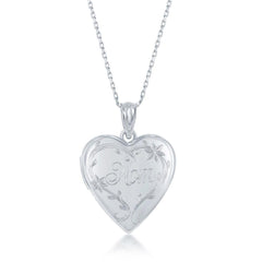 Sterling Silver Polished Mom Heart Locket