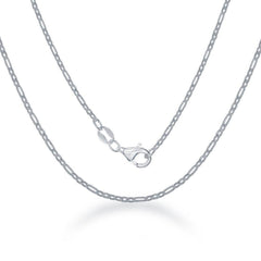 Sterling Silver Rectangle and Circle Open Link Chain, 20