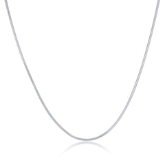 Sterling Silver Rhodium Plated 1.0mm Square Snake Chain, 20