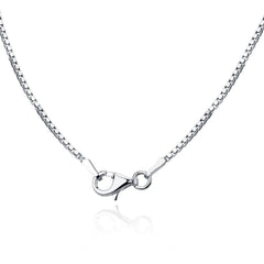 Sterling Silver Rhodium Plated 1.3mm Rhodium Box Chain, 24