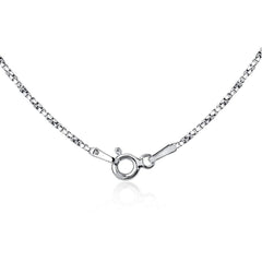 Sterling Silver Rhodium Plated 1.3mm Twisted Box Chain, 24