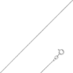 Sterling Silver Rhodium Plated 1.4mm Thin D-C Cable Chain, 16