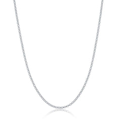Sterling Silver Rhodium Plated 1.5mm Rolo Chain, 24