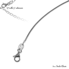 Sterling Silver Rhodium Plated 1mm Snake Chain