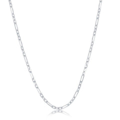 Sterling Silver Rhodium Plated 2mm Anchor Chain, 24