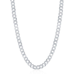 Sterling Silver Rhodium Plated 3.45mm Cuban Chain, 20