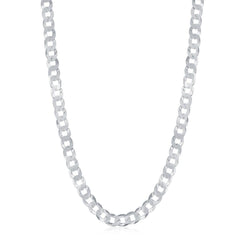 Sterling Silver Rhodium Plated 4.4mm Cuban Chain, 20