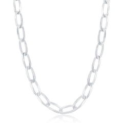 Sterling Silver Rhodium Plated 7.1mm Flat Cheval Chain, 20