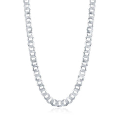Sterling Silver Rhodium Plated 7.85mm Cuban Chain, 20