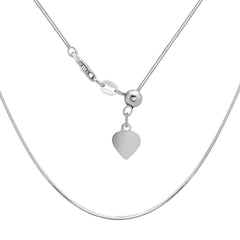 Sterling Silver Rhodium Plated Adjustable Square Snake Chain