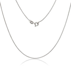 Sterling Silver Rhodium Plated Diamond Cut Snake Chain, 16