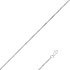Sterling Silver Rhodium Plated Spiga Chain, 24
