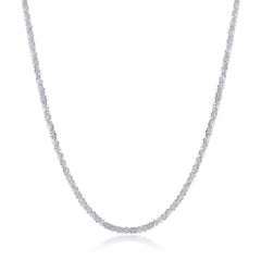 Sterling Silver Rhodium Sparkle Chain - Rhodium Plated