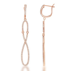 Sterling Silver Rose Gold Infinity Topaz Earrings
