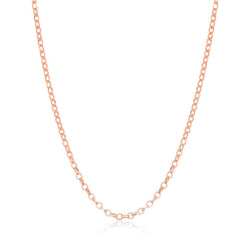 Sterling Silver Rose Gold Plated 1.4mm Cable Chain, 24