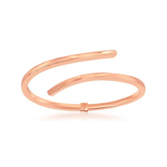 Sterling Silver Rose Gold Plated Double Wave Design Bangle